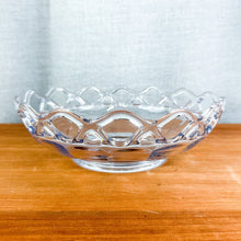 Load image into Gallery viewer, Vintage Imperial Glass Clear Glass Crochet Lace Rim Bowl
