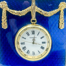 Load image into Gallery viewer, 1980s Romanov Gifts Blue Imperial Frame Clock
