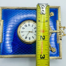 Load image into Gallery viewer, 1980s Romanov Gifts Blue Imperial Frame Clock
