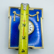 Load image into Gallery viewer, 1980s Romanov Gifts Blue Imperial Frame Clock
