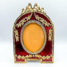 Load image into Gallery viewer, 1980s Romanov Gifts Red Enamel Arch Picture Frame
