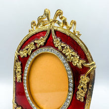 Load image into Gallery viewer, 1980s Romanov Gifts Red Enamel Arch Picture Frame
