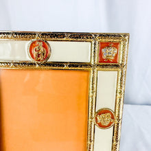 Load image into Gallery viewer, 1980s Romanov Gifts Cream, Orange, and Gold Imperial Picture Frame
