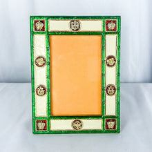 Load image into Gallery viewer, 1980s Romanov Gifts Green Imperial Enamel Picture Frame
