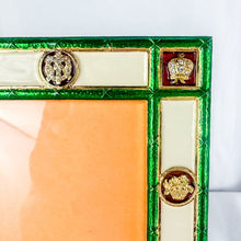 Load image into Gallery viewer, 1980s Romanov Gifts Green Imperial Enamel Picture Frame
