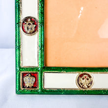 Load image into Gallery viewer, 1980s Romanov Gifts Green Imperial Enamel Picture Frame
