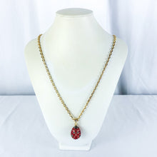 Load image into Gallery viewer, Vintage Large Imperial Ladybug Pendant Faberge Chain Necklace
