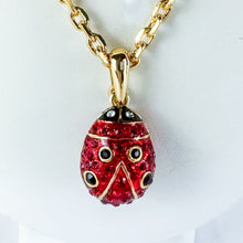 Load image into Gallery viewer, Vintage Large Imperial Ladybug Pendant Faberge Chain Necklace
