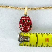 Load image into Gallery viewer, Vintage Large Imperial Ladybug Pendant Faberge Chain Necklace
