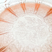 Load image into Gallery viewer, Vintage Jeanette Pink Depression Glass Cherry Blossom Cake Plate
