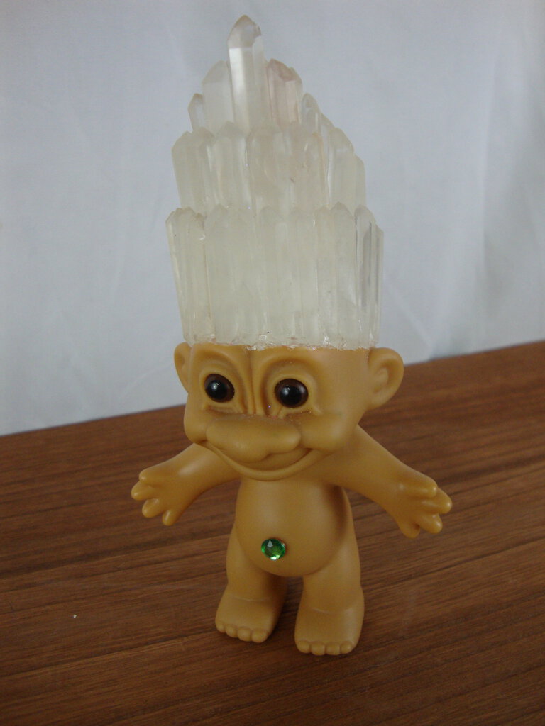 Vintage Crystal Treasure Large Troll Frosted Crystals