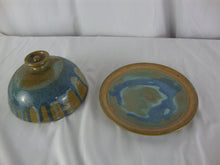 Load image into Gallery viewer, Vintage Handmade Ceramic Cheese Butter Plate with Dome Cover Artist Signed
