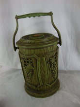 Load image into Gallery viewer, Vintage Hong Kong Molded Plastic Wood Look Harvest Grapes Ice Bucket with Handle
