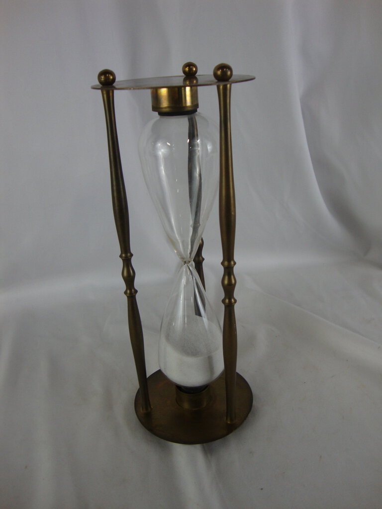 Vintage Brass White Sand Desktop Hourglass Timer