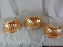 Load image into Gallery viewer, Vintage Fire King Peach Luster Swirl Nesting Mixing Bowls Set of 3
