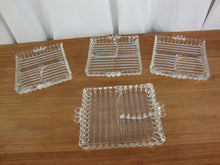 Load image into Gallery viewer, Vintage Hazel Atlas Boopie Clear Glass Snack Cigarette Divided Dish Set of 4
