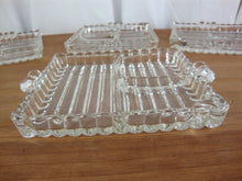 Load image into Gallery viewer, Vintage Hazel Atlas Boopie Clear Glass Snack Cigarette Divided Dish Set of 4
