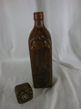 Load image into Gallery viewer, Vintage Golden Crown Italy Leather Wrapped Empty Liquor Decanter
