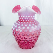 Load image into Gallery viewer, 1940s Fenton Cranberry Opalescent Hobnail 6 Inch Vase
