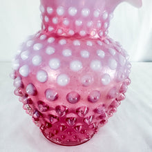 Load image into Gallery viewer, 1940s Fenton Cranberry Opalescent Hobnail 6 Inch Vase
