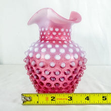 Load image into Gallery viewer, 1940s Fenton Cranberry Opalescent Hobnail 6 Inch Vase
