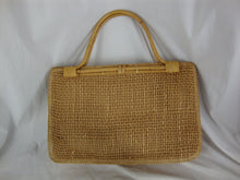 Load image into Gallery viewer, Vintage Bibi Cabana Woven Floral Bamboo Handle Purse
