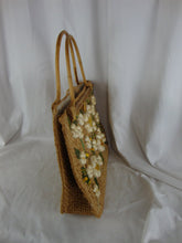 Load image into Gallery viewer, Vintage Bibi Cabana Woven Floral Bamboo Handle Purse
