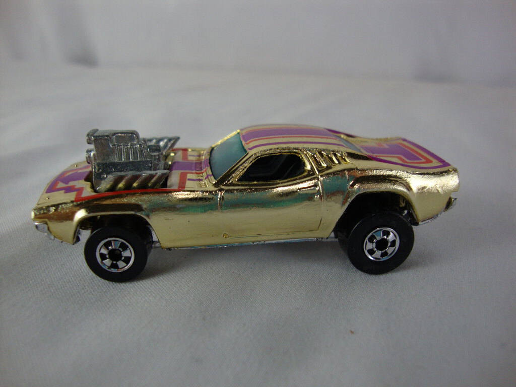 1970 Hot Wheels Rodger Dodger Gold Chrome Metal Toy Play Car