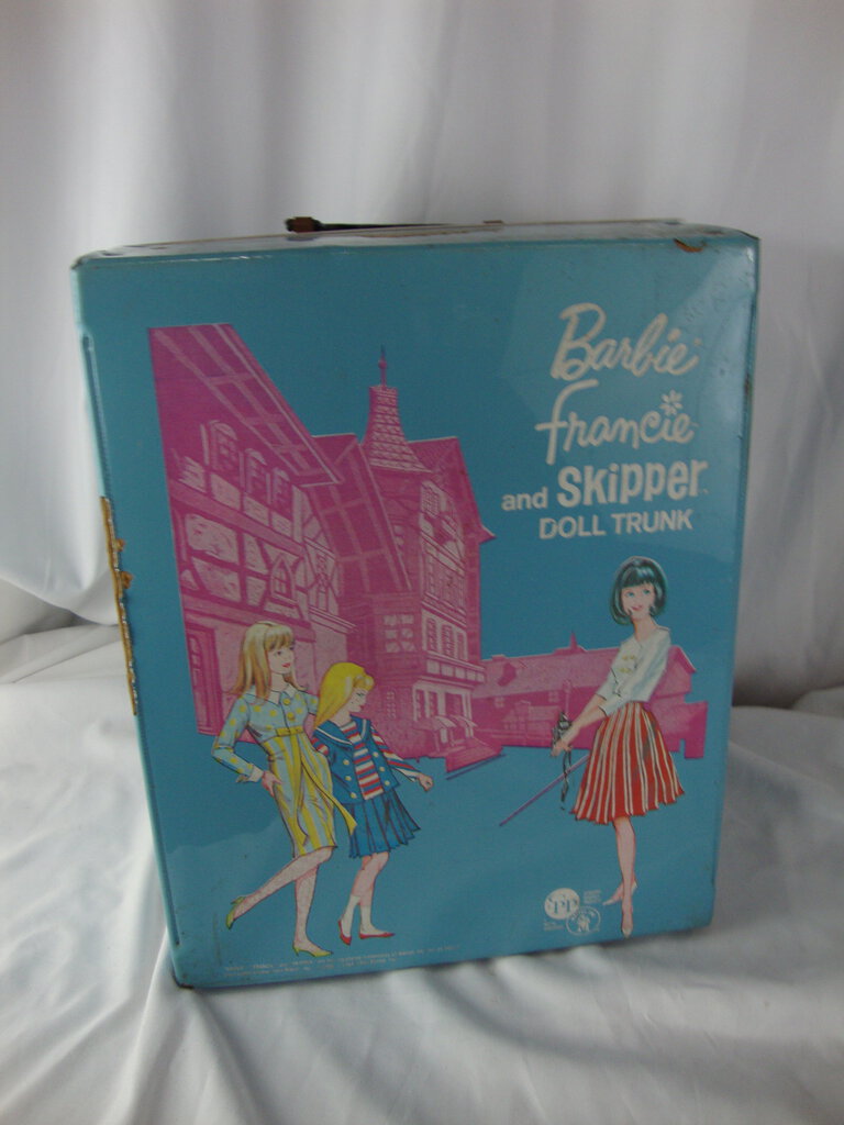 1965 Mattel Barbie Francie and Skipper Plastic Doll Trunk