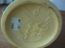 Load image into Gallery viewer, Vintage Roseville Pottery 383-7 Blue Magnolia Handled Basket
