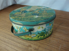 Load image into Gallery viewer, Vintage TinDeco Peter Rabbit on Parade Hinged Oval Trinket Box
