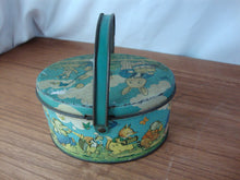 Load image into Gallery viewer, Vintage TinDeco Peter Rabbit on Parade Hinged Oval Trinket Box
