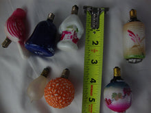 Load image into Gallery viewer, Vintage Japan Handpainted Glass Figural Holiday C6? Bulbs UNTESTED
