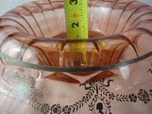 Load image into Gallery viewer, Antique Pink Depression Glass with Silver Cameo Floral Border Console Bowl
