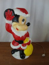 Load image into Gallery viewer, Vintage Disney Christmas Waving Mickey Mouse Santa Empire Small Lighted Blow Mold
