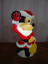 Load image into Gallery viewer, Vintage Disney Christmas Waving Mickey Mouse Santa Empire Small Lighted Blow Mold
