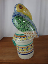 Load image into Gallery viewer, Vintage Mexico Pottery Talavera Style Canister Jar with Toucan Bird Lid
