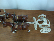 Load image into Gallery viewer, Vintage Cast Iron Beer Cart Carriage with (2) Drivers and (4) Sets of 2 Horses Toy
