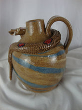 Load image into Gallery viewer, Dale Costner Folk Art Potter Streaked Snake Ugly Face Jug
