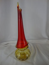 Load image into Gallery viewer, Vintage Kanawha Amberina Swung Vase with Applied Rope Trim
