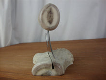 Load image into Gallery viewer, Ulu Pointed End Cream/Grey Rectangle Handle with Irregular Knobby Cream/Grey Base
