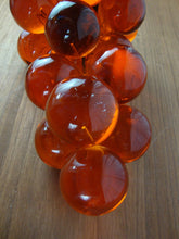 Load image into Gallery viewer, MCM Red/Orange Lucite Grapes Decor Cluster Wood Stem Large
