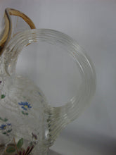 Load image into Gallery viewer, Vintage Fenton for LG Wright Floral Gold Trim Beverage Pitcher with Three Tumblers Set
