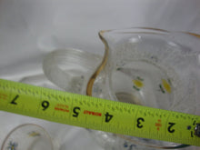 Load image into Gallery viewer, Vintage Fenton for LG Wright Floral Gold Trim Beverage Pitcher with Three Tumblers Set
