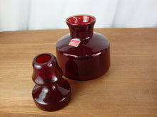 Load image into Gallery viewer, Vintage Viking Glass Ruby Red Glass Small Liquor Decanter with Stopper
