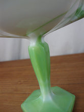 Load image into Gallery viewer, Vintage Westmoreland Green Slag Glass Double Handled Compote
