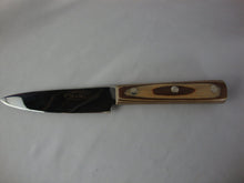 Load image into Gallery viewer, Eagle River Knife Co Alaska Dymondwood Brown and Tan Handle Kitchen Utility Steak Knife
