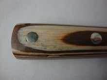 Load image into Gallery viewer, Eagle River Knife Co Alaska Dymondwood Brown and Tan Handle Kitchen Utility Steak Knife
