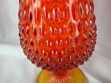 Load image into Gallery viewer, Vintage Fenton Art Glass Amberina Hobnail Stretch Swung Pedestal Tall Vase
