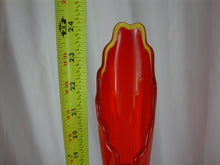 Load image into Gallery viewer, Vintage Fenton Art Glass Amberina Hobnail Stretch Swung Pedestal Tall Vase
